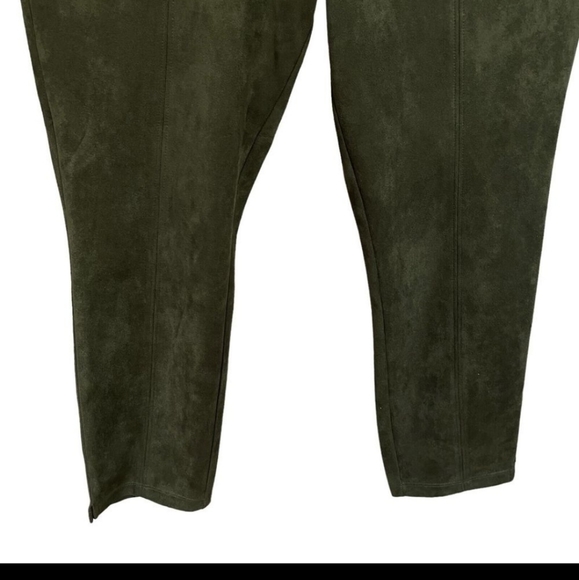 Marc New York Andrew Marck Womens Pants Size Large Olive Faux Suede Leggings - Picture 6 of 10